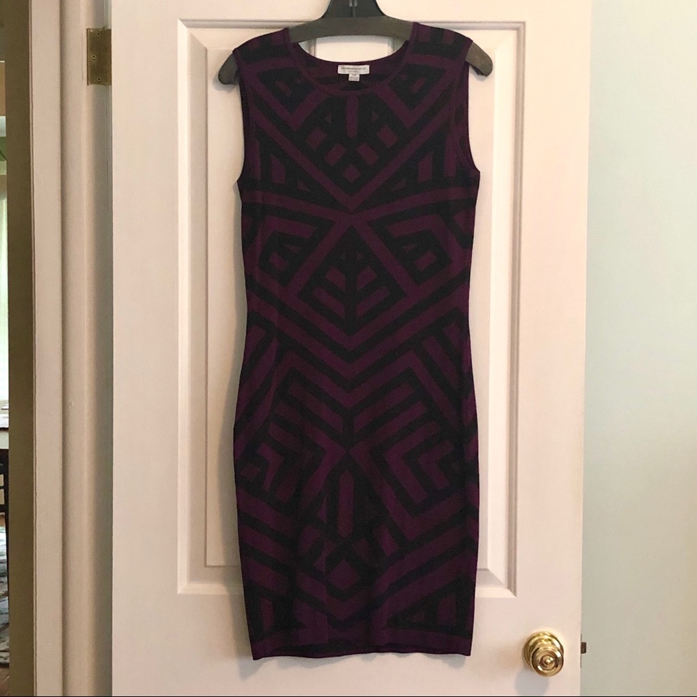 Katherine Barclay geometric dress - purple, black